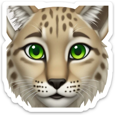female lynx with green eyes sticker