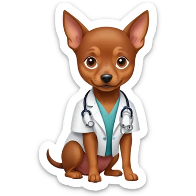 pinscher mini cute doctor sticker