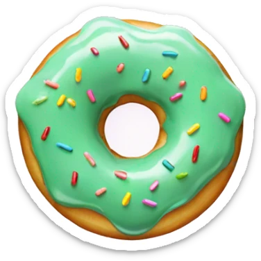 donut with light green glaze and colorful sprinkles sticker