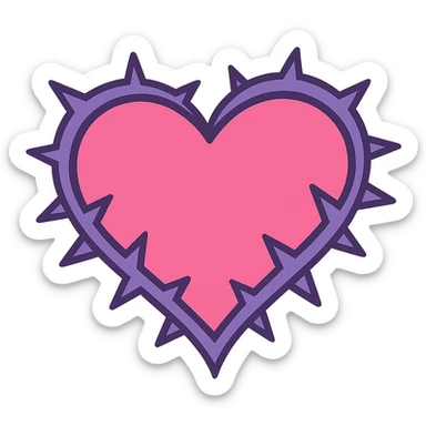 pink heart with thorns sticker