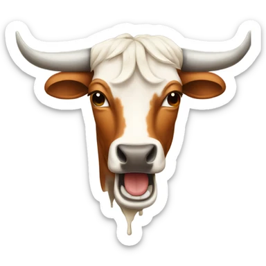 Longhorn bull crying  sticker