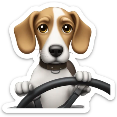 Dog driving a van sticker