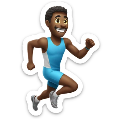 Happy man running a sprint on holidays sticker