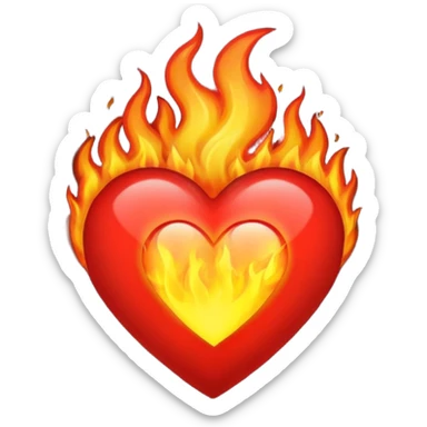Cœur en feu sticker