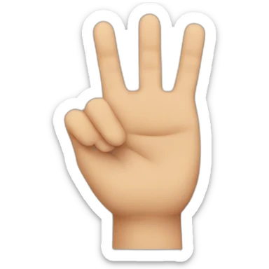 person showing 3 fingers sticker