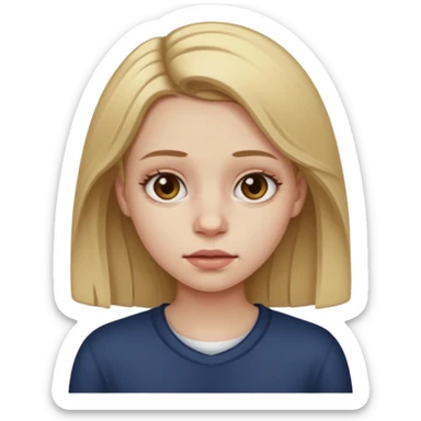 Recreate a dark blonde girl who is sick with the flu. sticker