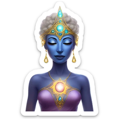 Pleiadian radiant glowing diva woman female third eye sticker