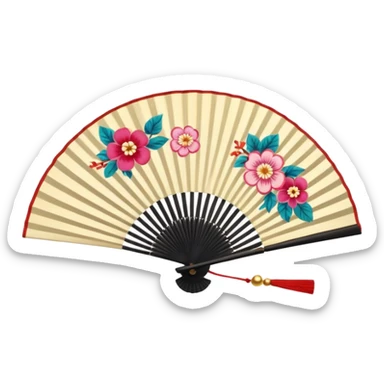 Japanese hand fan sticker