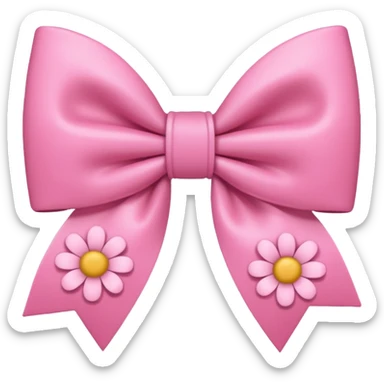 pink cute aesthetic bow with flowers no background sticker