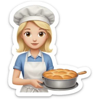 Blonde girl baking sticker