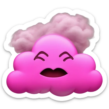 Neon pink lips smoke and release smoke sticker