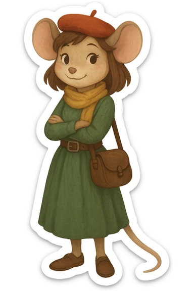 Extract the character from the background, including the clothes and accessories they are wearing, and place on a transparent background. Keep the original style and appearance exactly the same. sticker