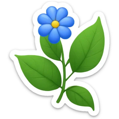 Blue flowers on a plant with leaves sticker