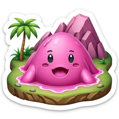 pink slop prehistoric landscape  sticker