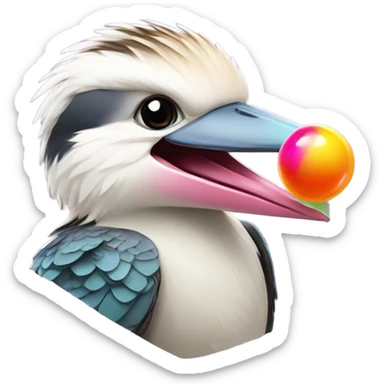 Kookaburra eating gum drop sticker