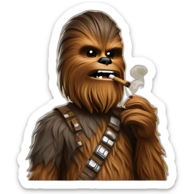 chewbacca smoking cigar sticker