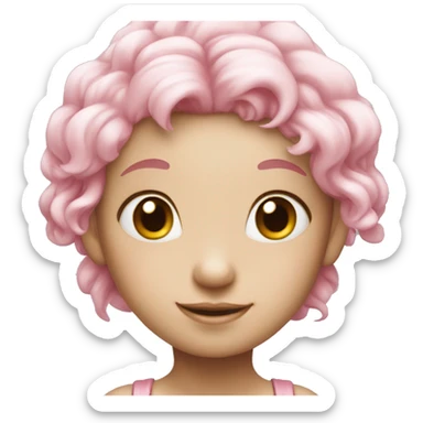 Cute little fairy with white skin pink hair sticker