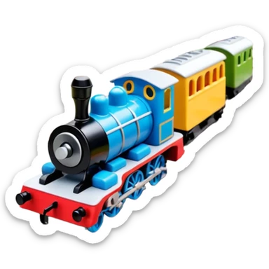 Toy Trains in a railway track  sticker