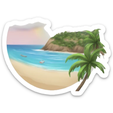 drawing of a beach sticker
