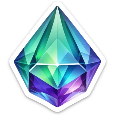 Shiny epic green blue and purple crystal  sticker
