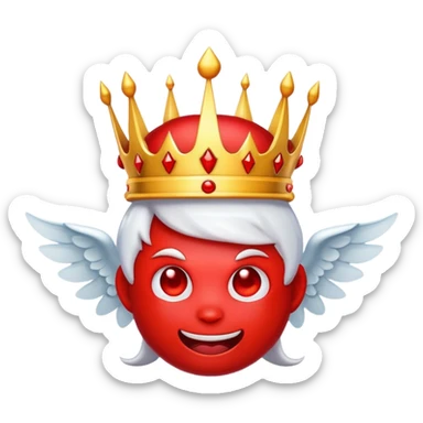 Devil emoji with the angel's crown sticker