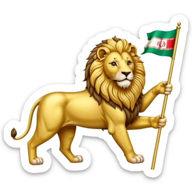 iran flag with lion sticker