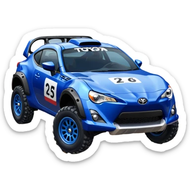Sexy glossy dark blue 2025 Toyota 86 off road rally car  sticker