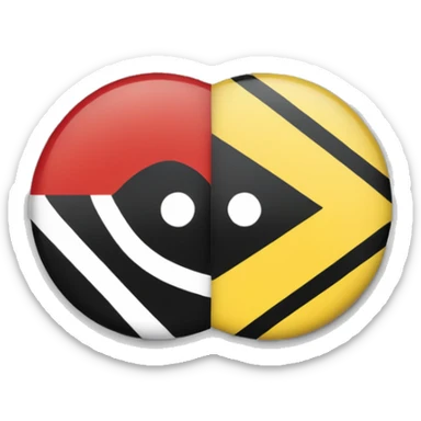 Create the aboriginal flag with two rectangles one coloured red and the other coloured black with a yellow circle in the centre sticker