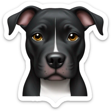 Black pitbull with white stripe on chest sticker