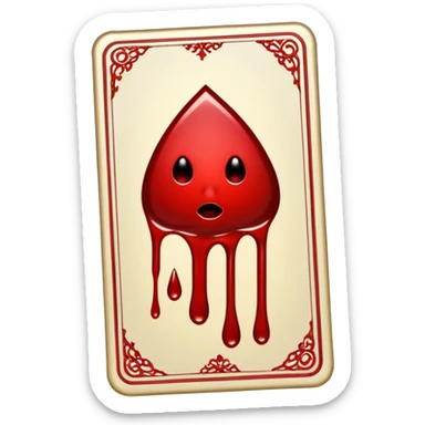 Tarot card with blood drips  sticker