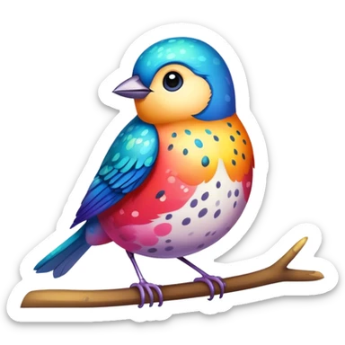 cute colorful songbird sticker