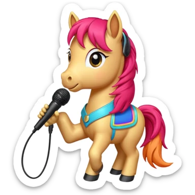 pony with microphone sticker