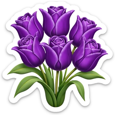 purple lila tuilps and roses sticker