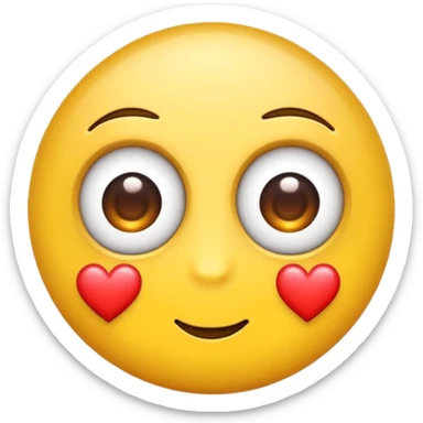 I need the eye roll emoji but add some hearts to make it lovely. Almost like a playful eye roll. sticker