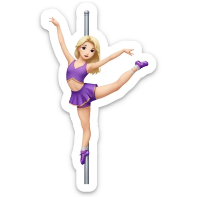Girl pole dance  sticker