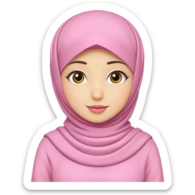 wanita hijab pink baju putih lagi cuci muka sticker