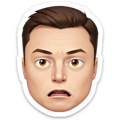 Elon Musk angry photorealistic sticker