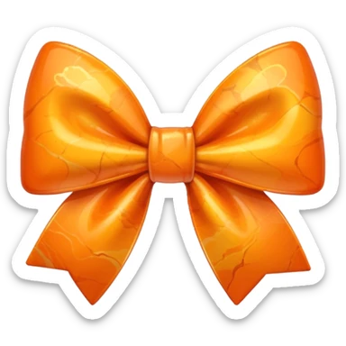marble orange bow sticker