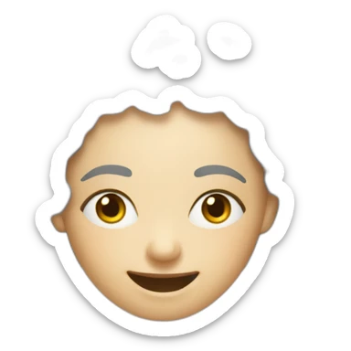 Zany face women studying sticker