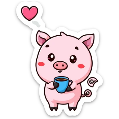 🌸🌺☕️🐷😍💋 sticker