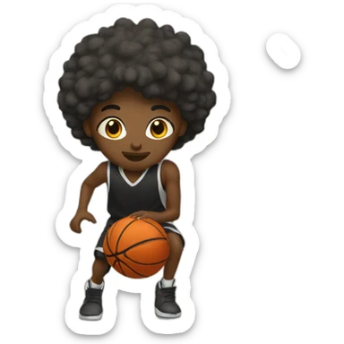 Black person playing basketball sticker