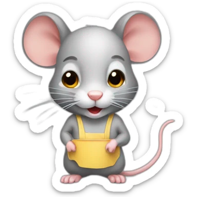 Rat avec un tablier sticker