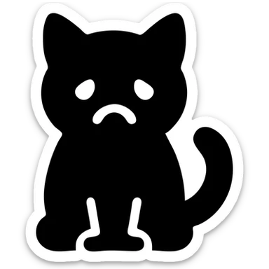 A cute sad red cat sticker