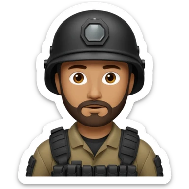 SWAT member with brown beard sticker