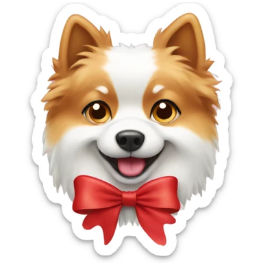 Spitz dog with bow sticker