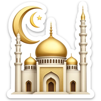 mosque with crescent moon sticker