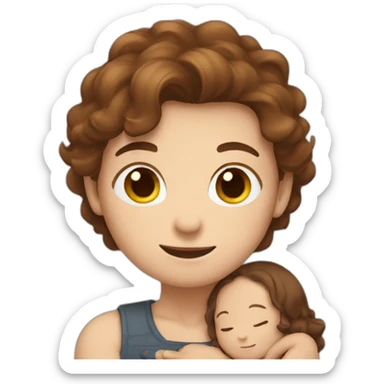 boy-brown-hair hug girl with brown-hair sticker
