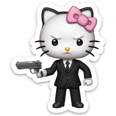 Mafia boss hello kitty who is a killer sticker