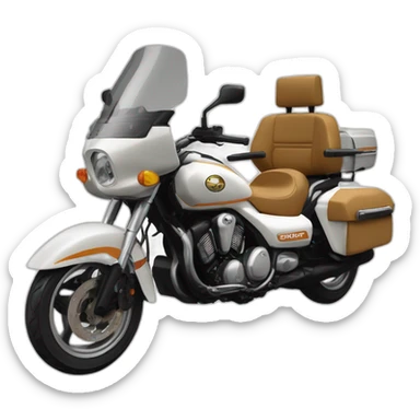 lancha de un motor yamaha blanca neumática con sillones camel sticker