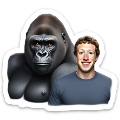 Gorilla with Mark Zuckerberg sticker